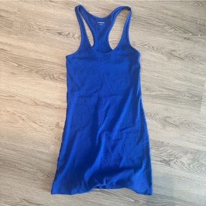 Express Ribbed Cozy Blue Tank Dress - Size Small